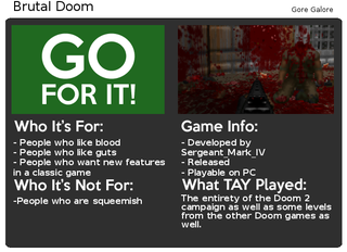 Illustration for article titled NotGoodForReview - Brutal Doom TAY Review